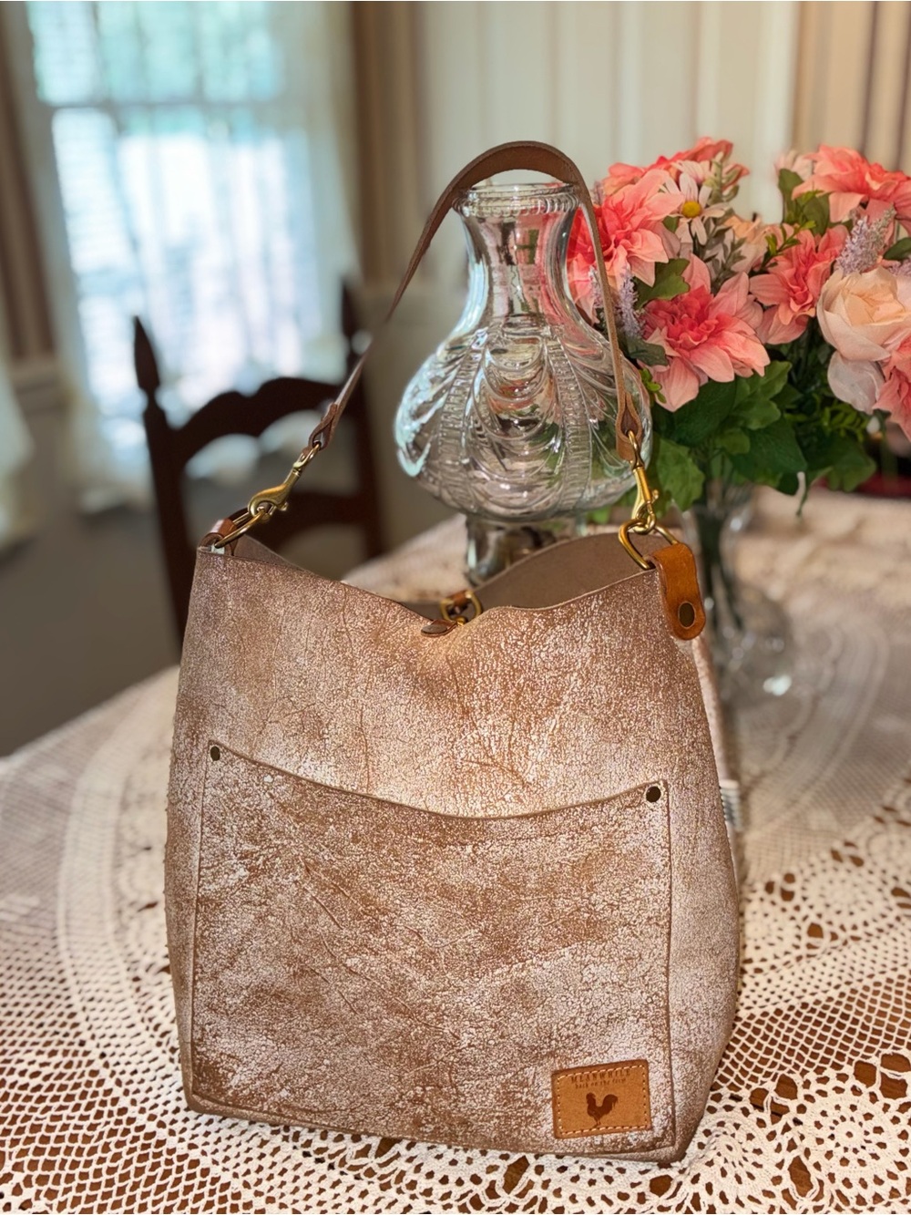 Meanwhile Back on the Farm Distressed Birch White Tote Bag